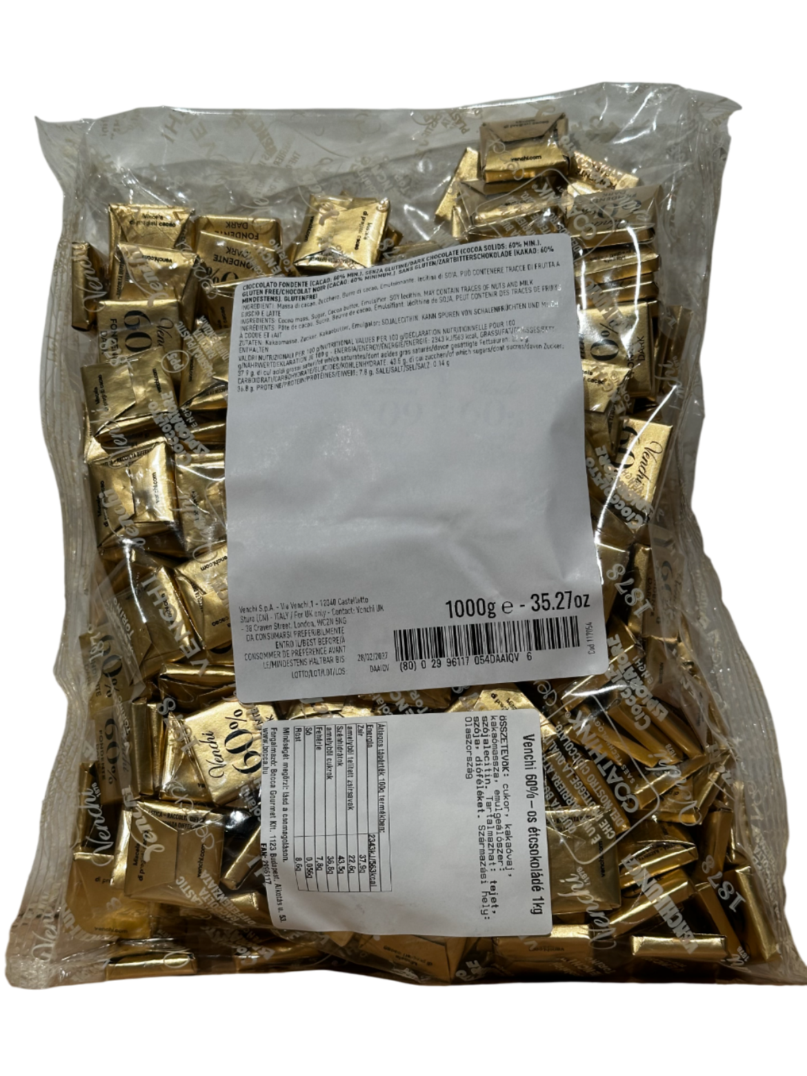 Venchi 60%-os étcsokoládé 1kg