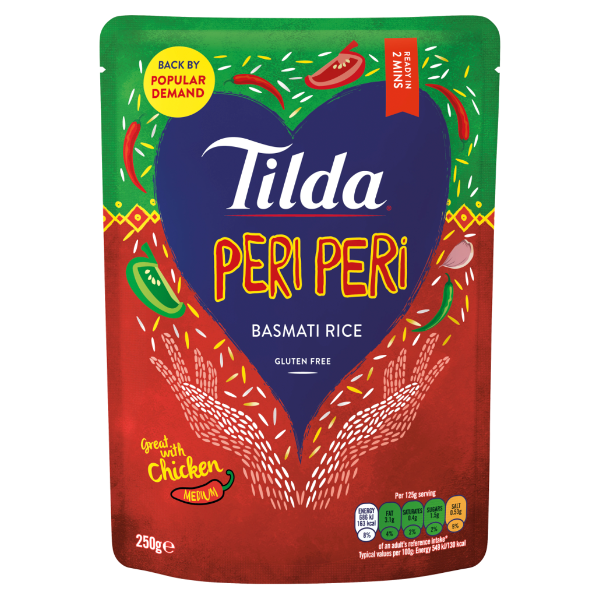 Tilda Peri Peri előgőzölt, csípős rizs 250g