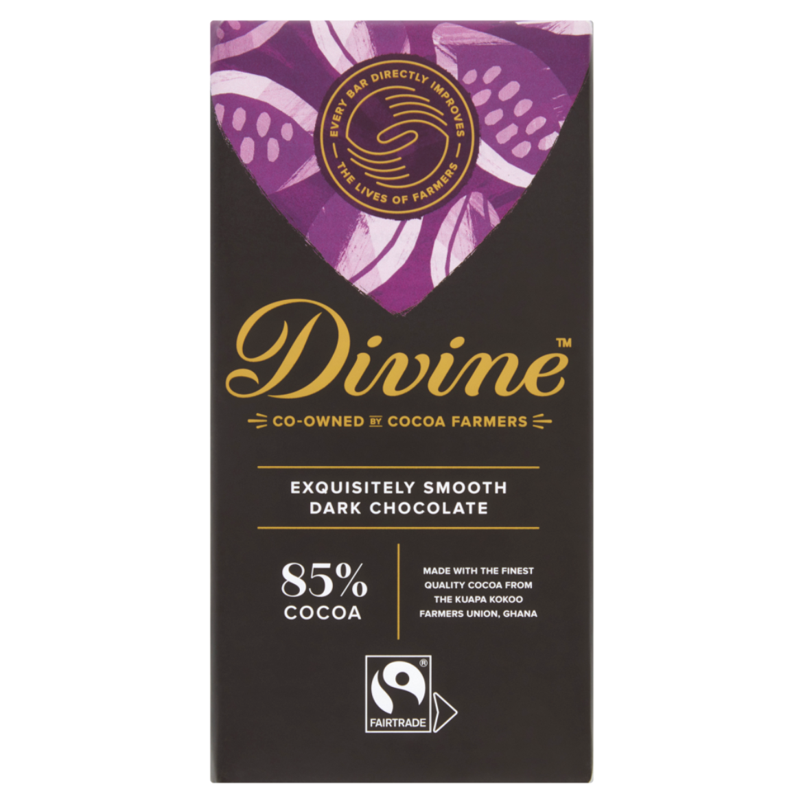 Divine Fairtrade 85%-os étcsokoládé 90g