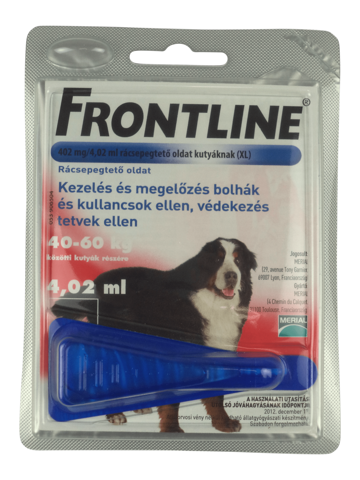 Frontline spot-on kullancs, bolha és tetvek ellen kutyáknak XL 40-60kg