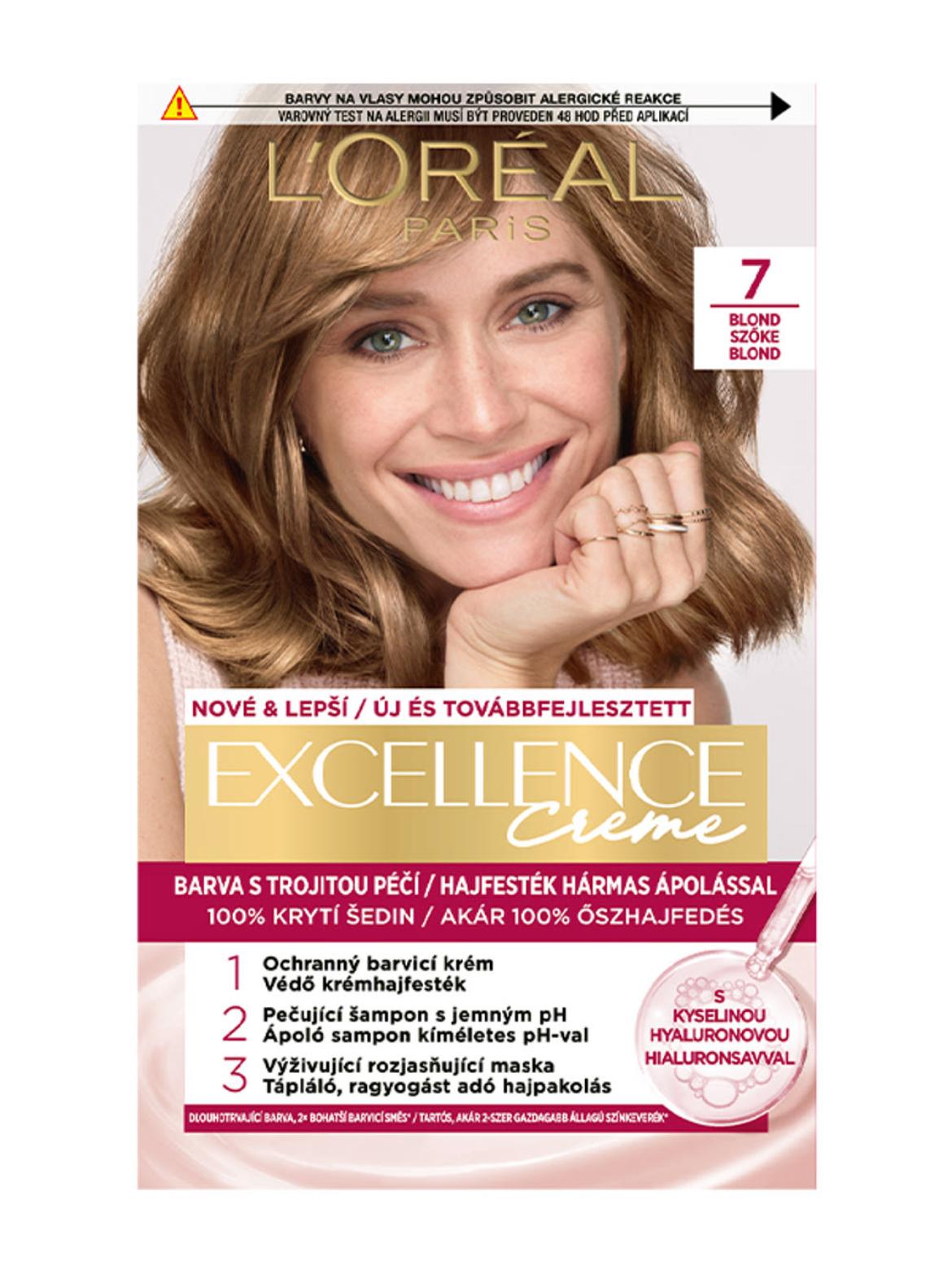 L'Oréal Paris Excellence krémes, tartós hajfesték 7 szőke