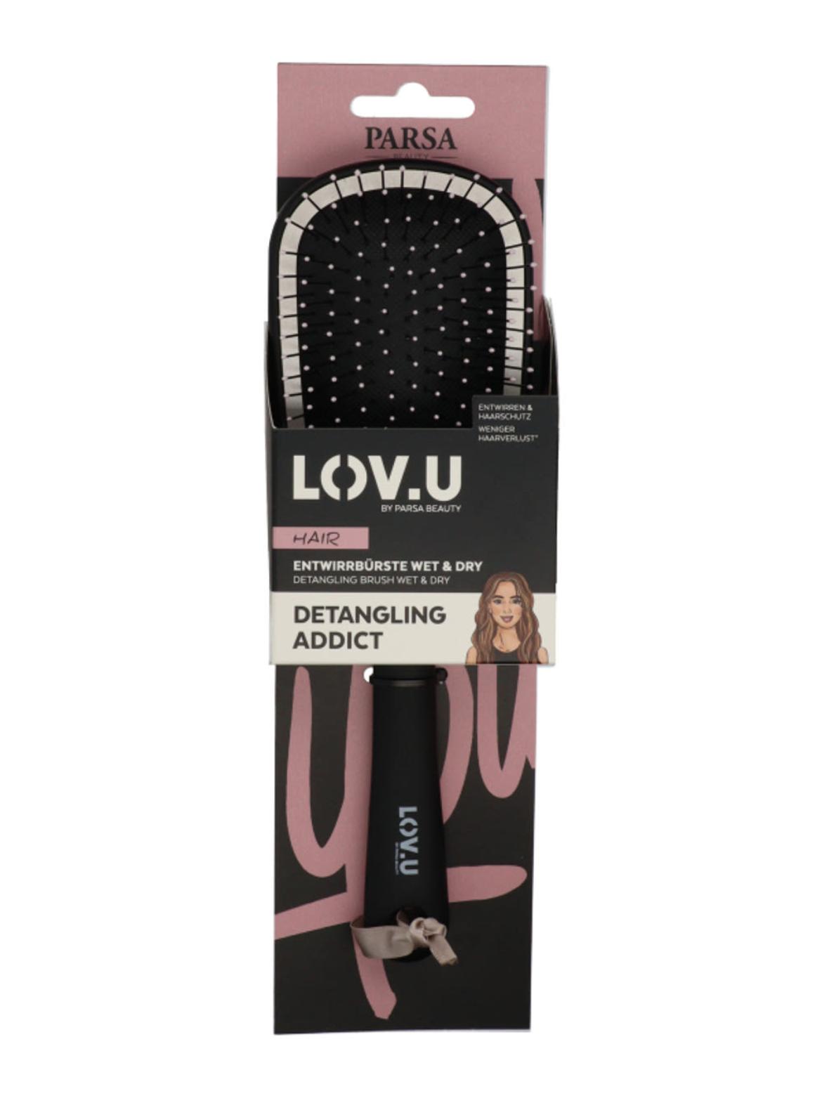 Parsa Beauty Love.U nagy ovális hajkefe /rózsaszín, fekete