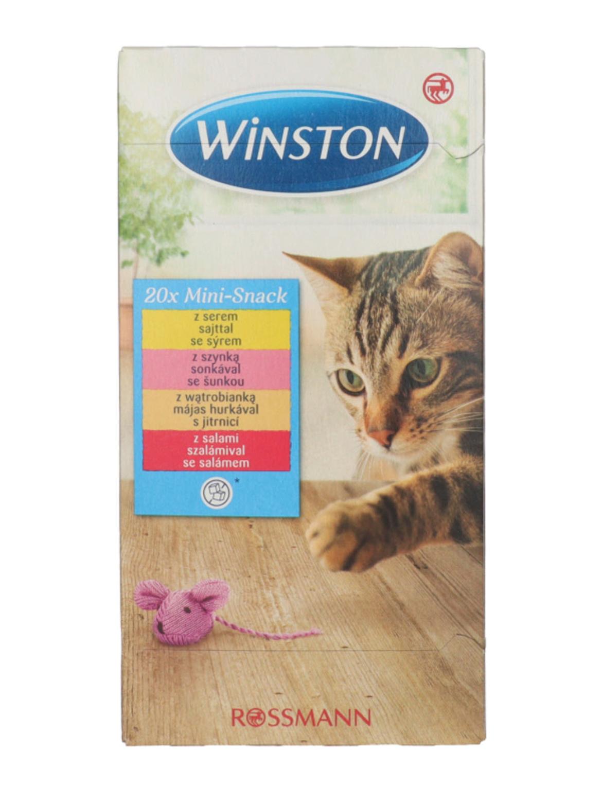 Winston mini kolbászkák sajttal, sonkával, májas hurkával és szalámival felnőtt macskák számára 20 db