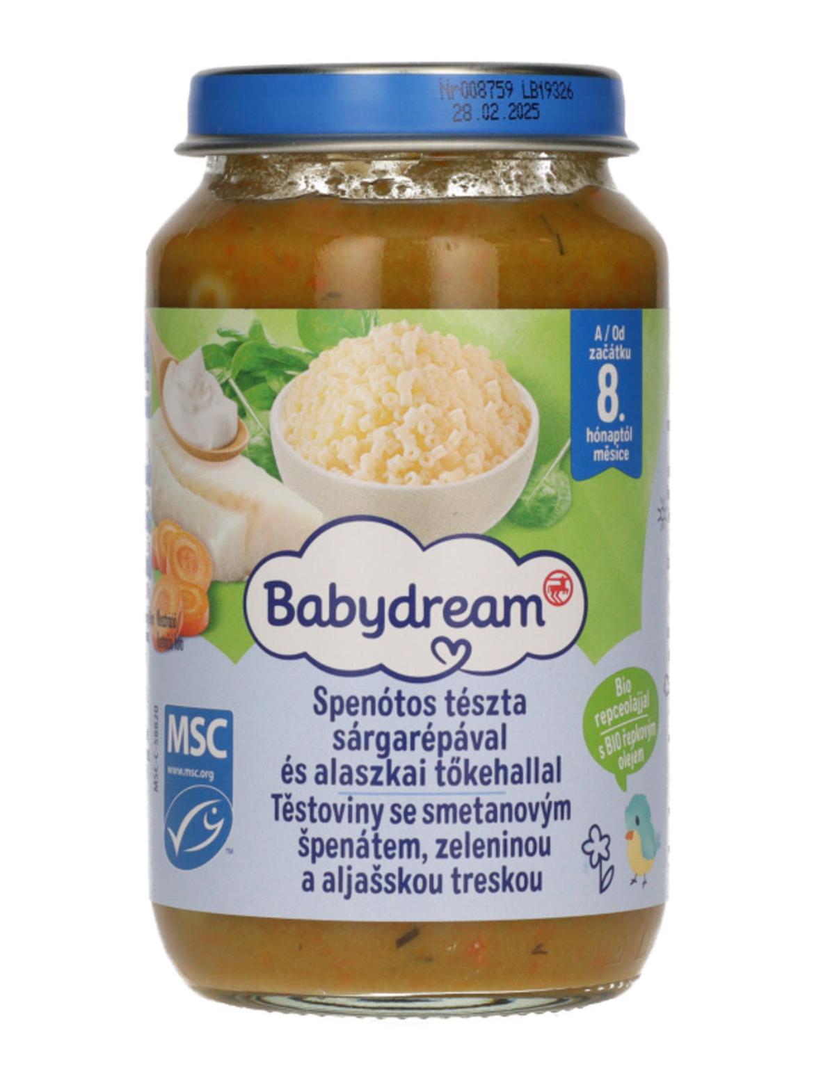 Babydream Bébiétel Tészta Tejszínes-Spenótos Hallal 7 Hónapos Kortól