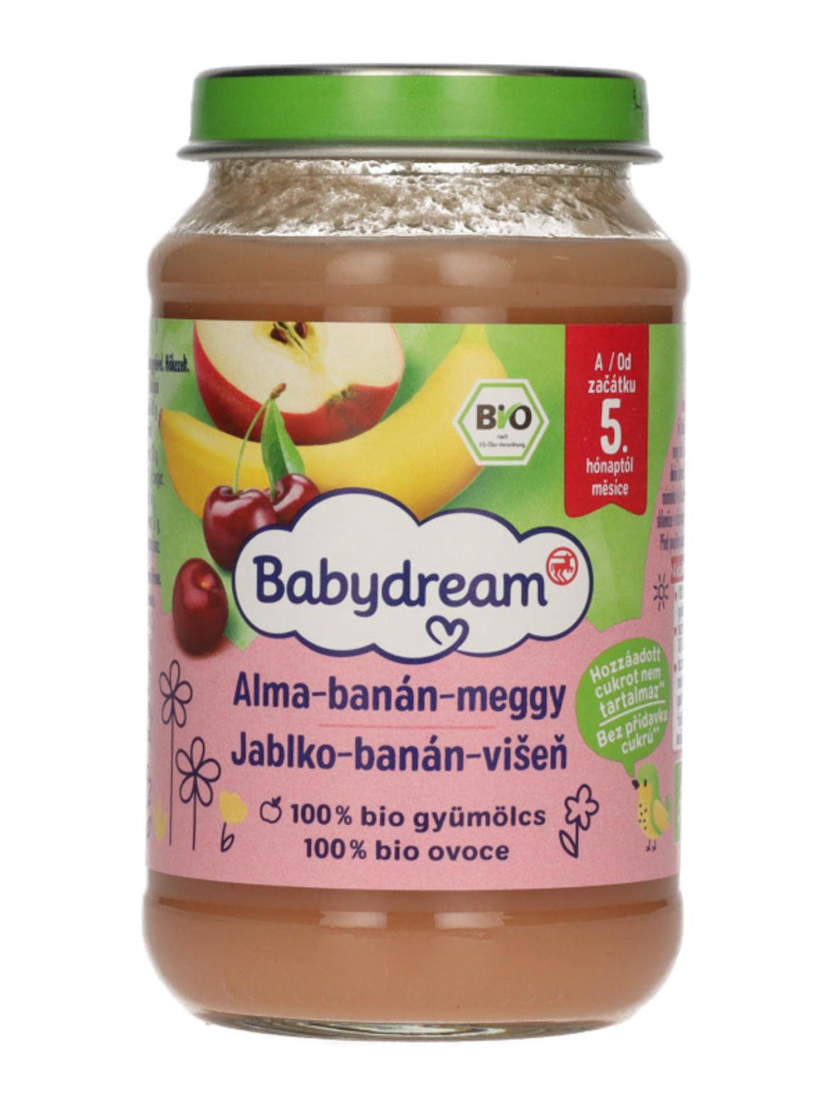 Babydream Bio 100% Gyümölcs Alma- Banán- Meggy 4/5 Hónapos Kortól