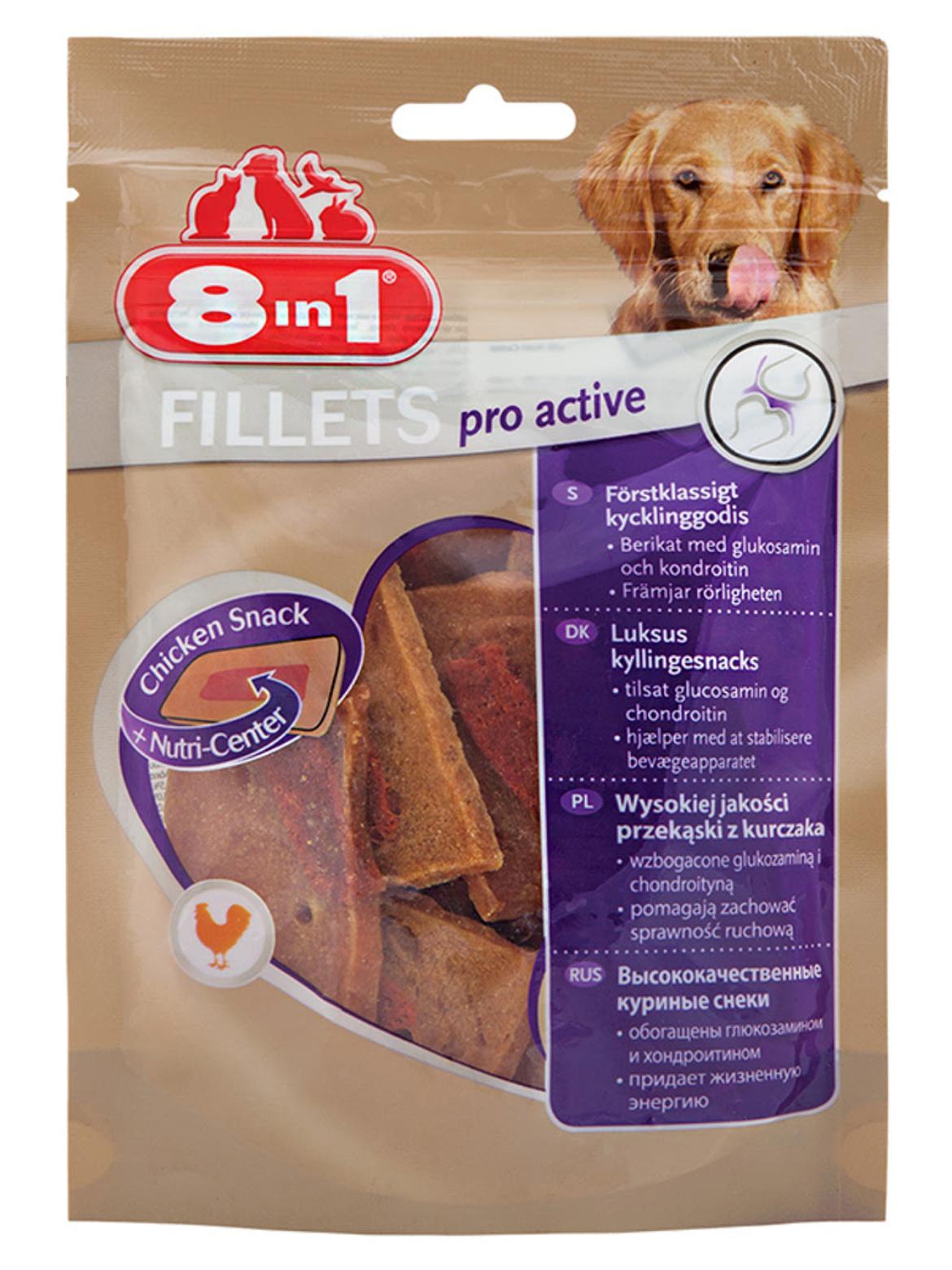 8 in 1 Fillets Pro Active jutalomfalat kutyáknak