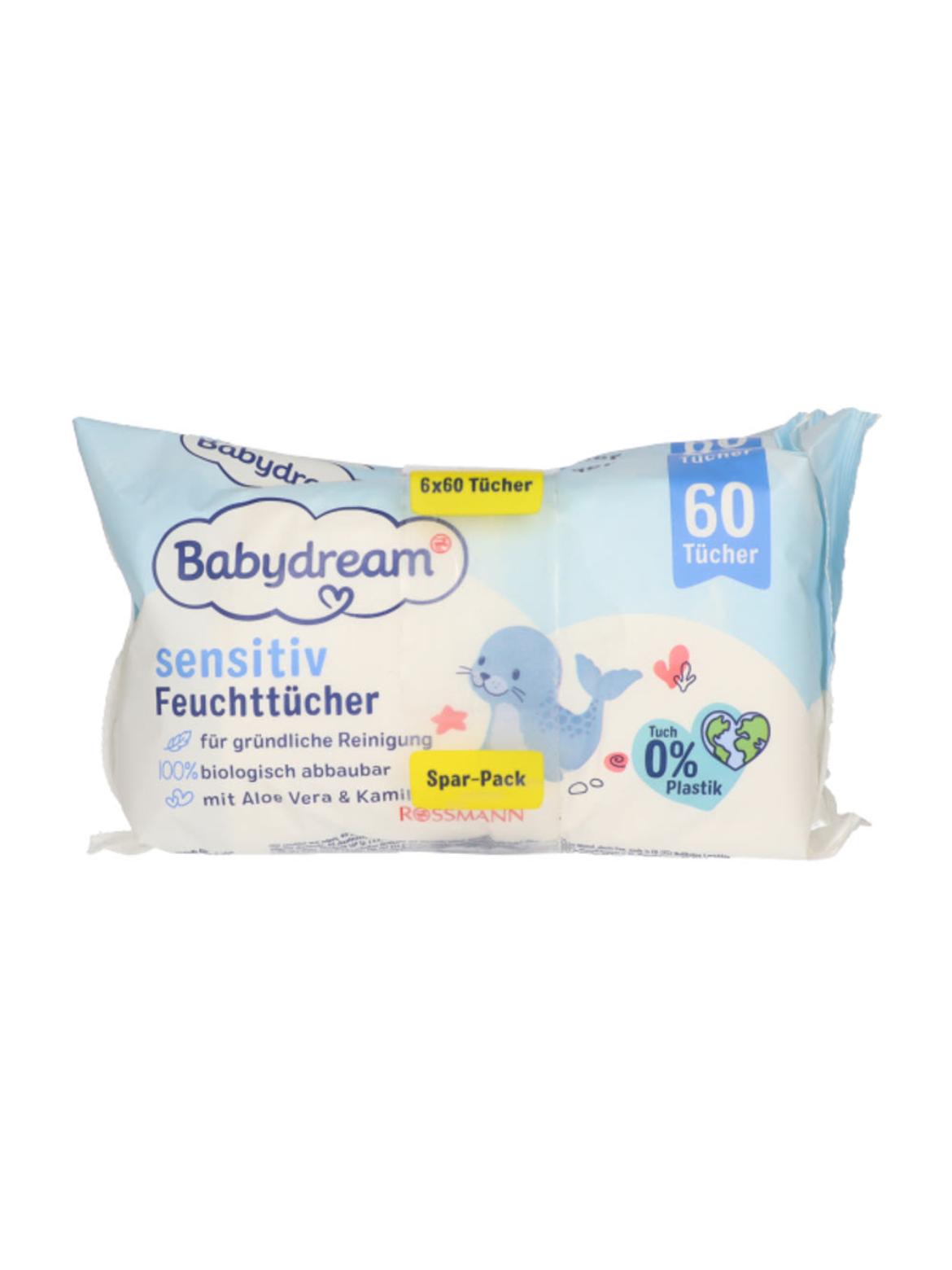 Babydream Sensitive törlőkendő (6x60 db)