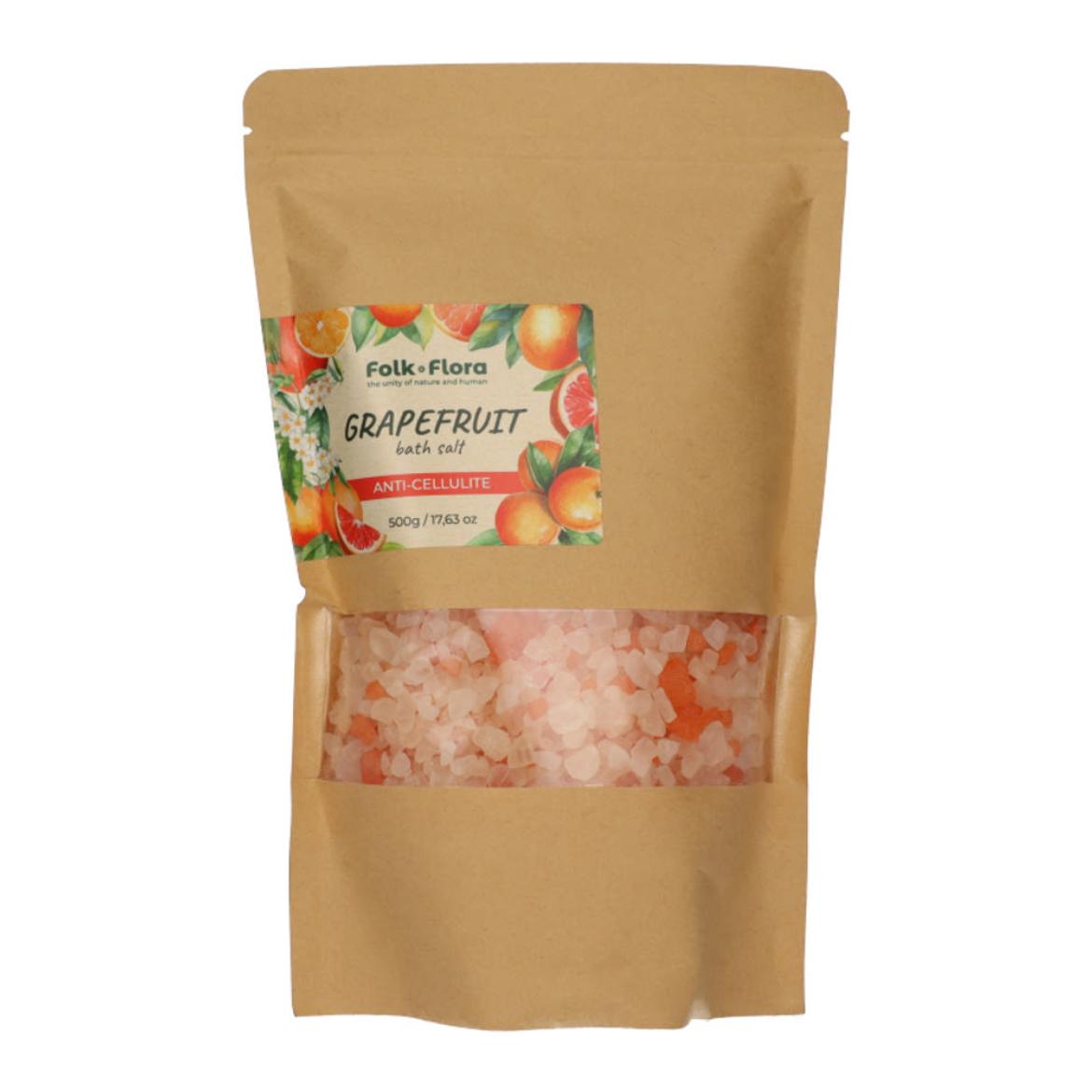 Folk&Flora frissítő és revitalizáló anti-cellulit fürdősó grapefruittal  - 500 g