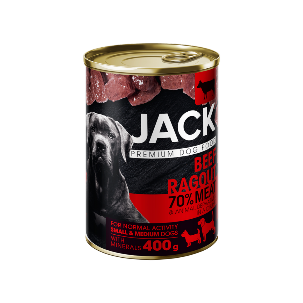 Jack állateledel felnőtt kutyáknak marhahússal - 400 g