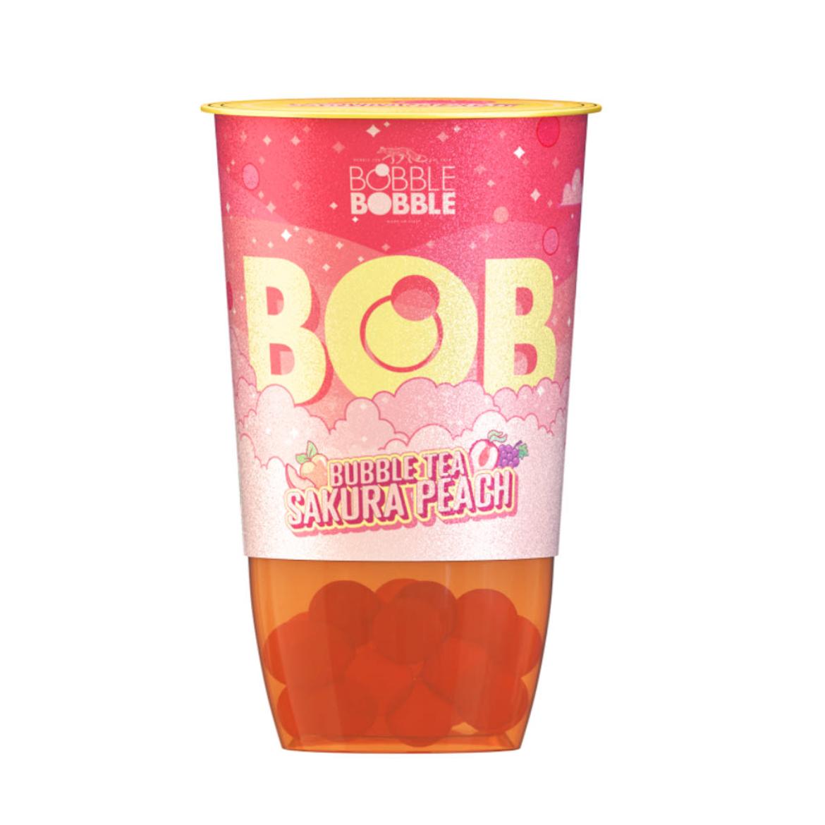 Bob Sakura Bubble Tea zöld tea barack- és licsilével, szőlőlét tartalmazó italgyöngyökkel