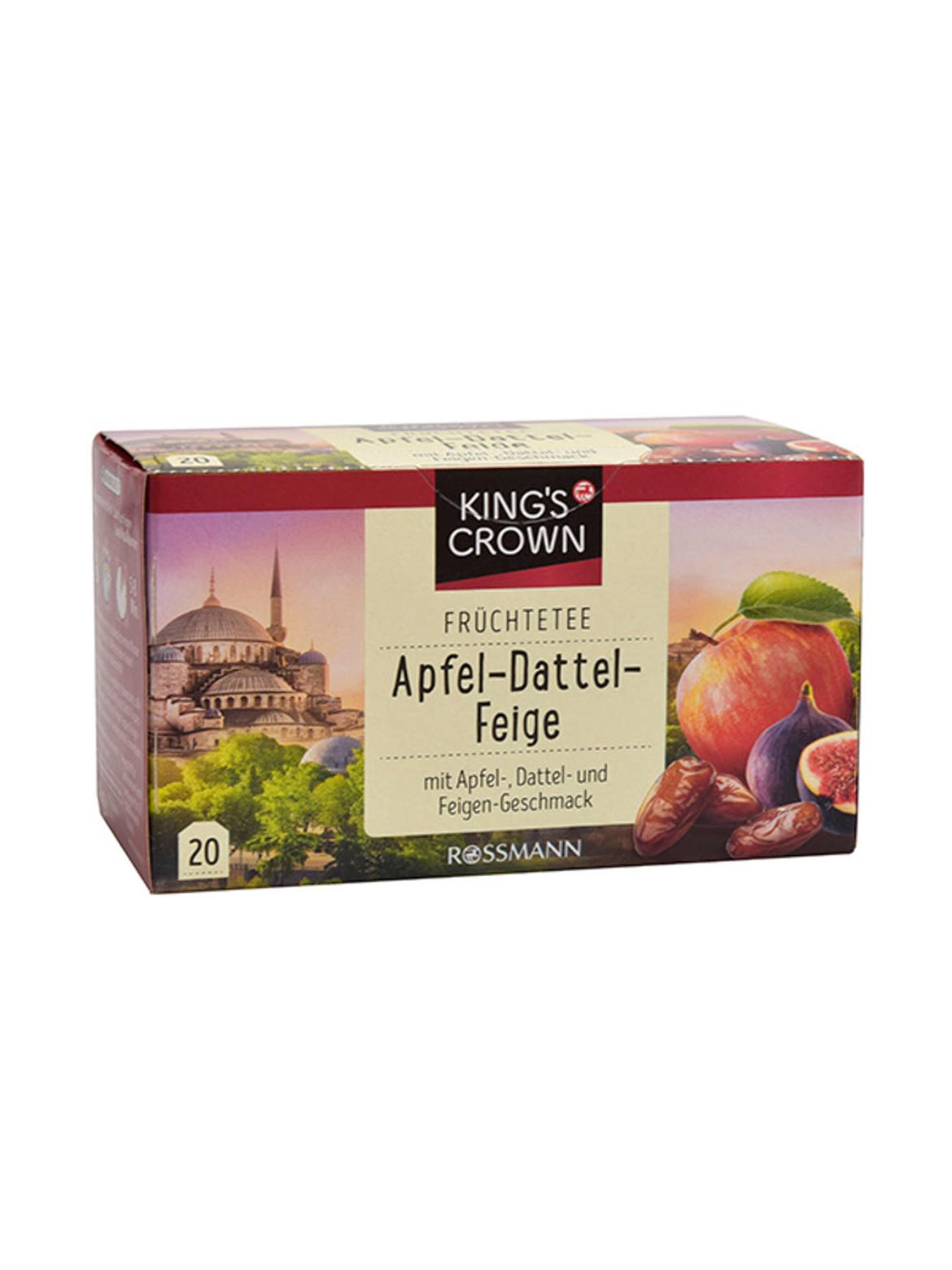 King's Crown Tea alma-datolya-füge ízű