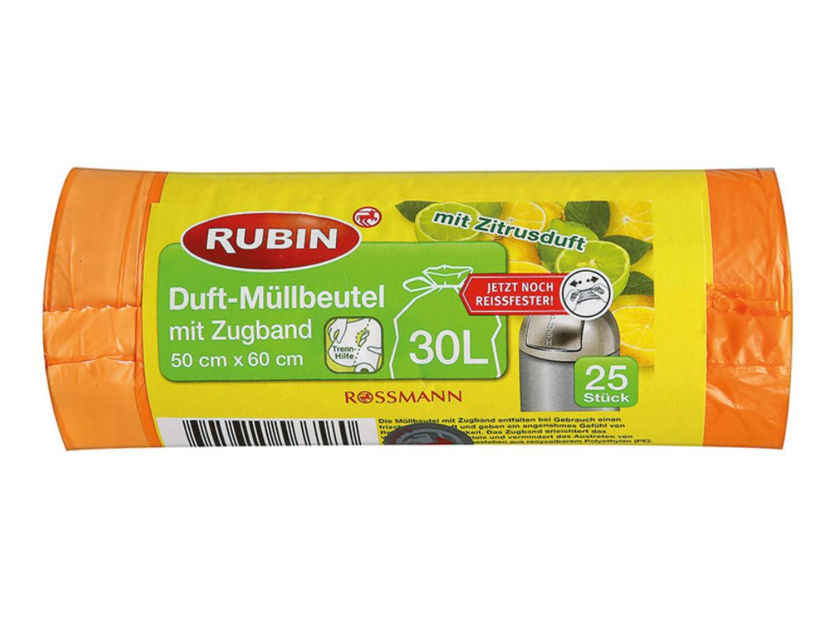 Rubin Köthető Füllel, Citrom Illattal 30 L Szemetes Zsák