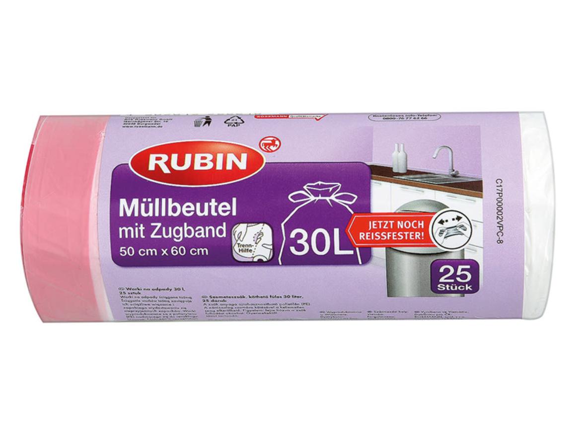 Rubin Önzáró Szalaggal 30L Szemetes Zsák