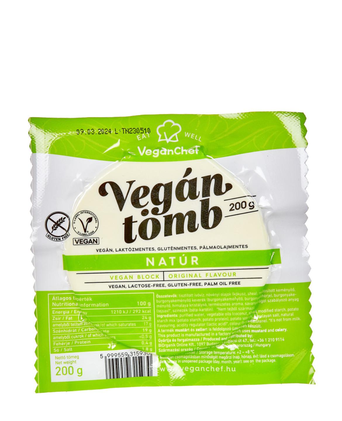 VeganChef növényi tömb natúr 200g