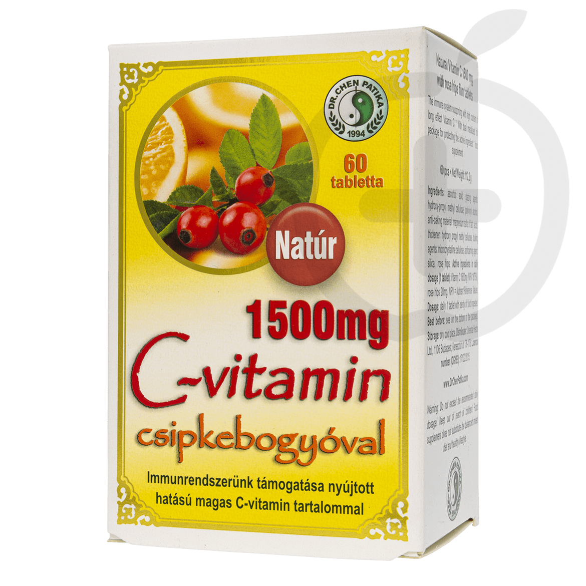 Dr. Chen Patika Natúr 1500 mg C-vitamin étrend-kiegészítő filmtabletta csipkebogyóval 112,2 g