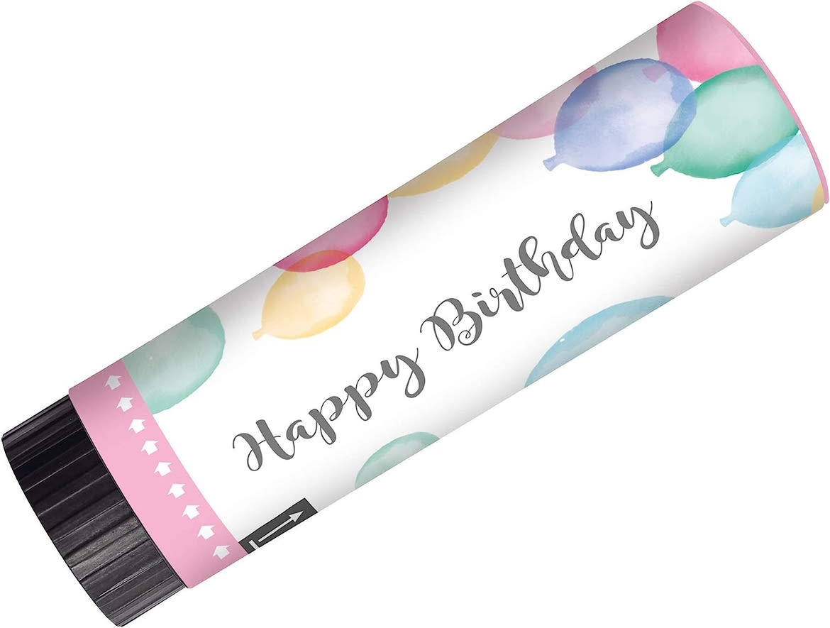 Amscan konfetti kilÃ¶vÅ‘, 15cm, 2db/csomag, Happy Birthday, pasztell szÃ­vek