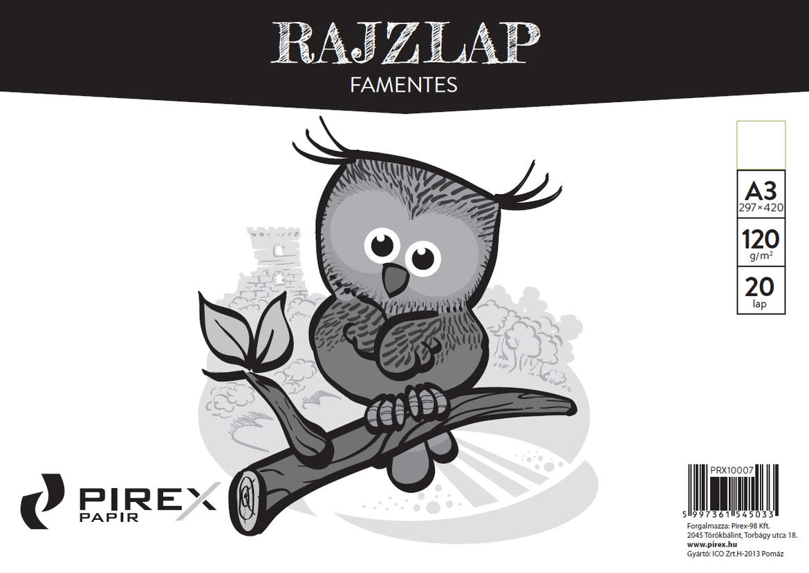 Rajzlap A/3, 120gr, 20lap Famentes