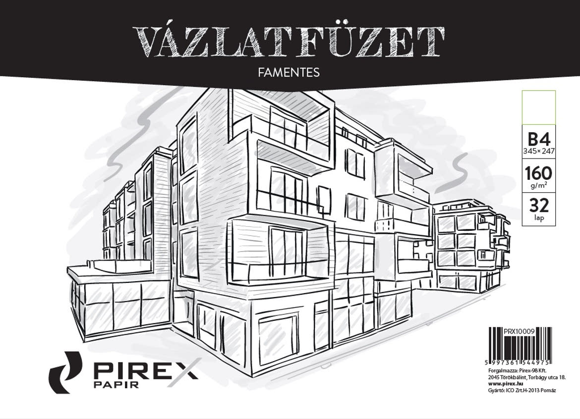 Vázlatfüzet B/4, 160gr, Famentes