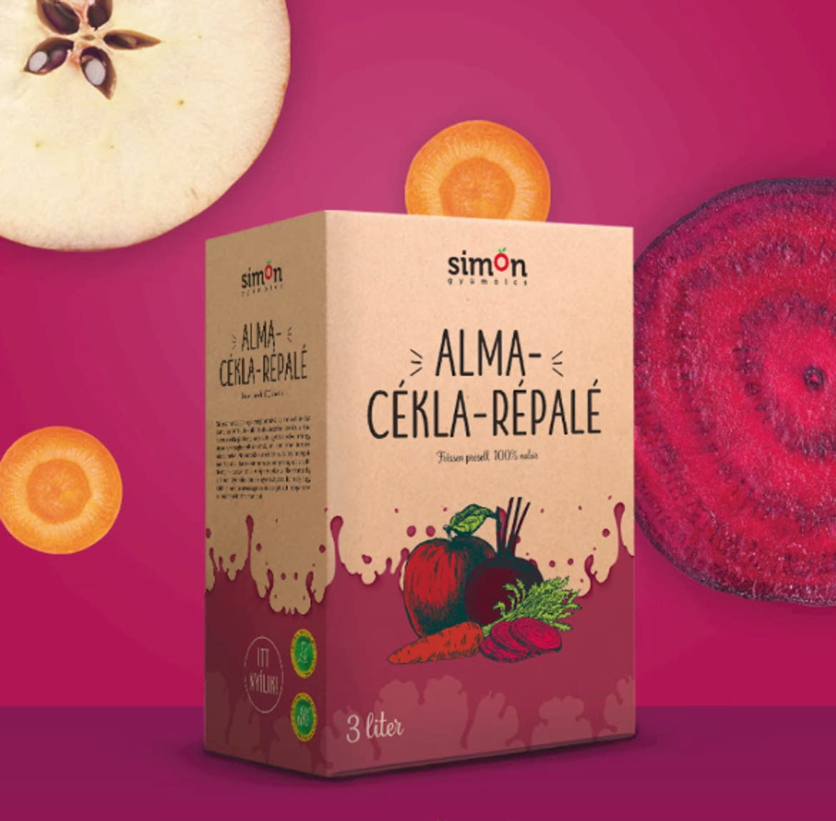 100 % frissen préselt natúr alma-cékla-répalé