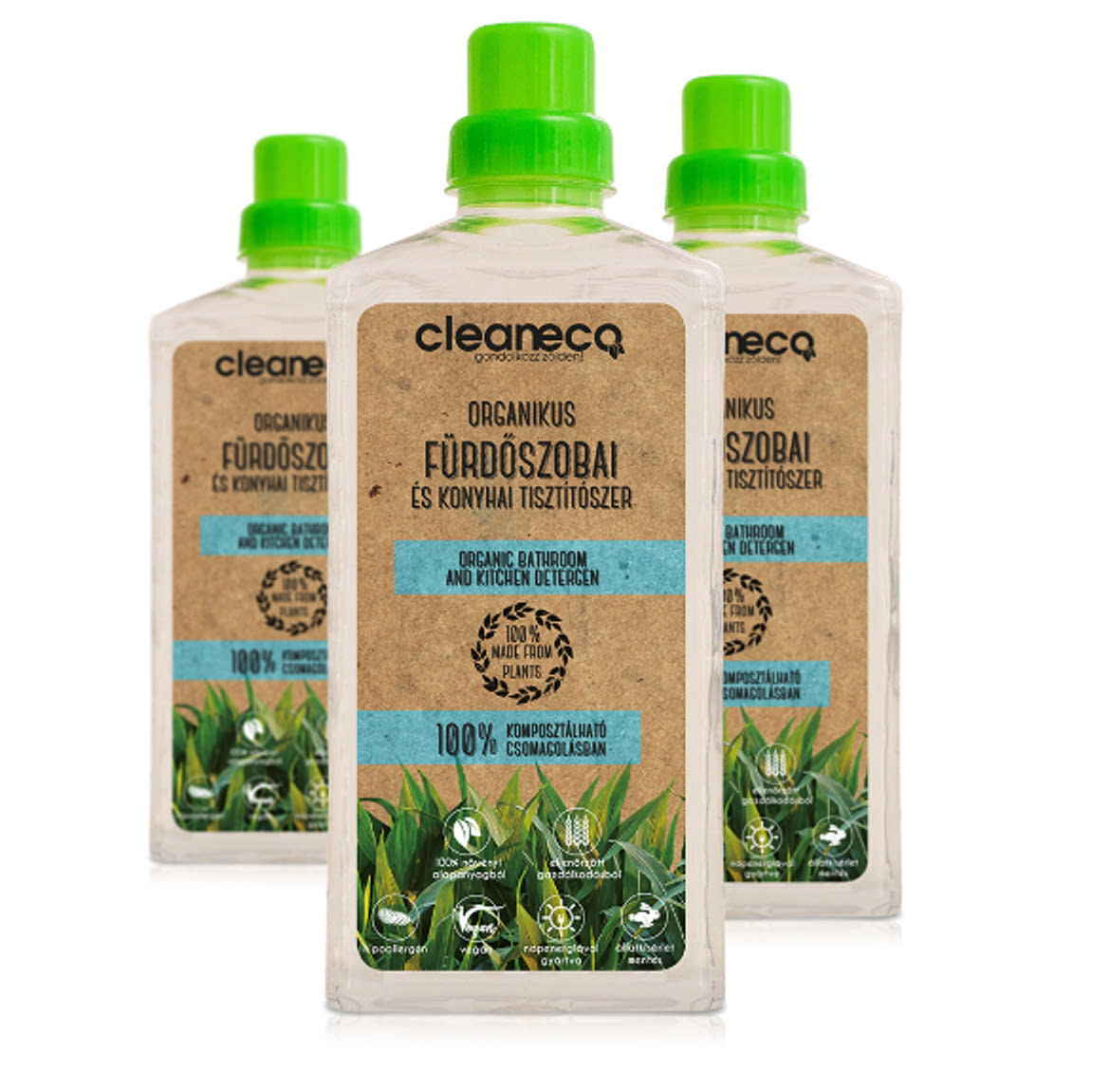 Cleaneco organikus fürdőszobai és konyhai tisztítószer (komposztálható csomagolásban)