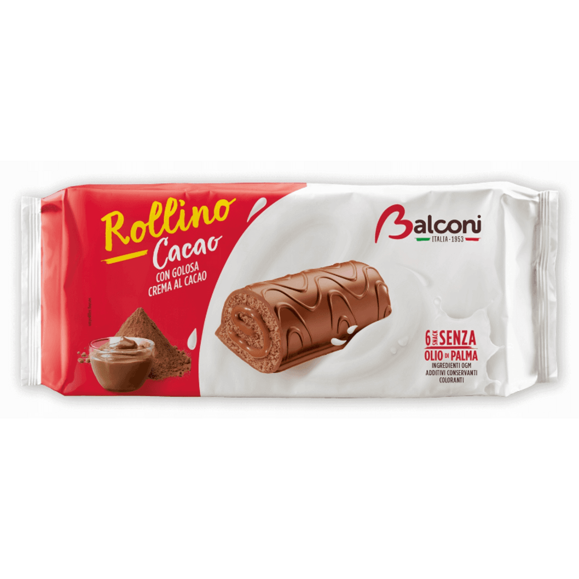 Balconi piskótatekercs 222g rollino cacao - csokimártott kakaós kr.37g
