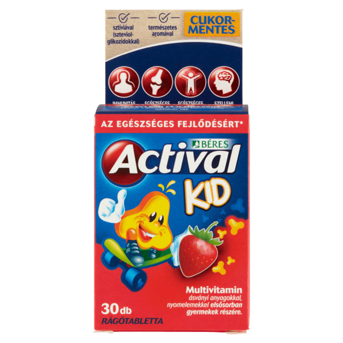 Béres Actival Kid eperízű rágótabletta étrend-kiegészítő multivitamin