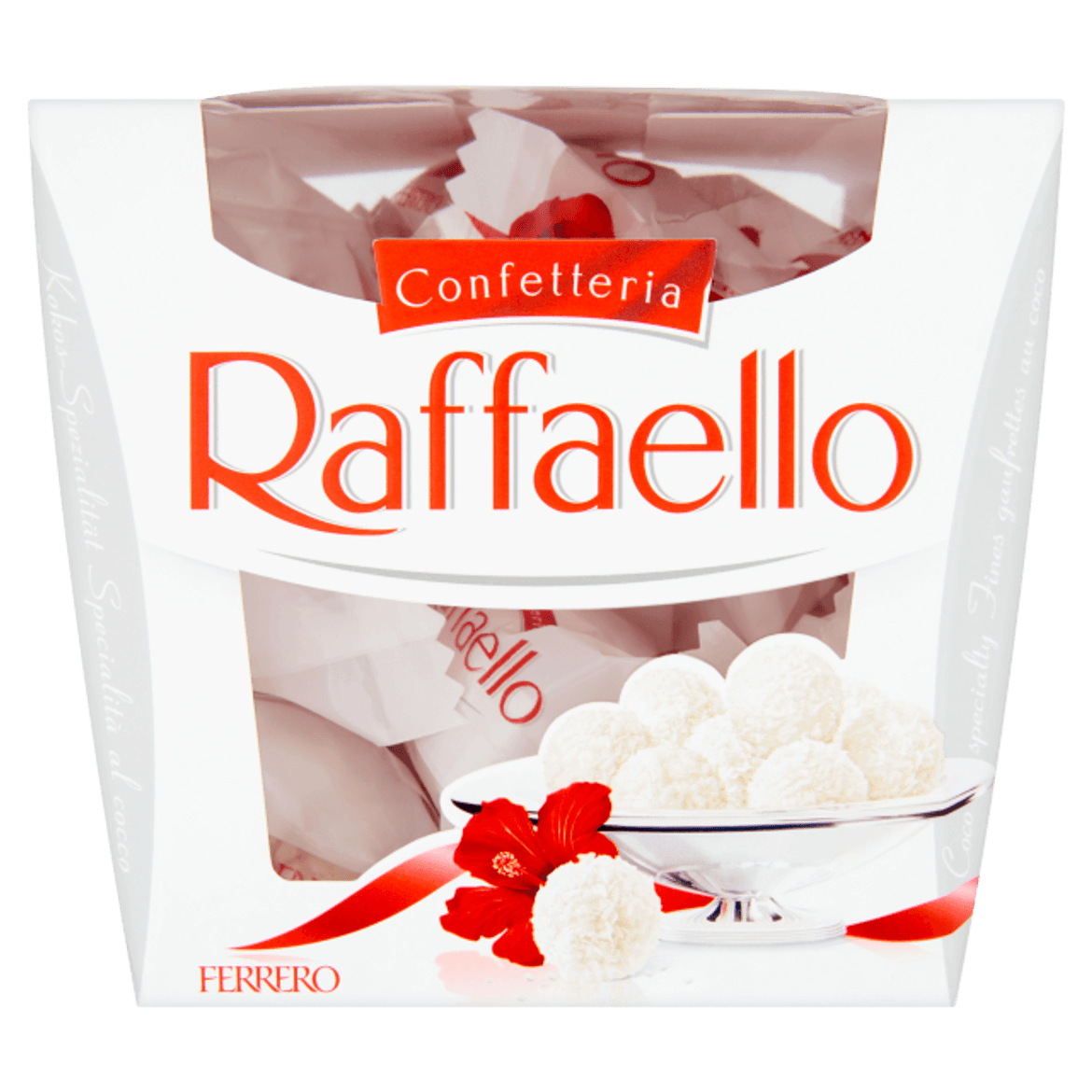 Raffaello ropogós, kókuszos ostyakülönlegesség, belsejében egész szem mandulával