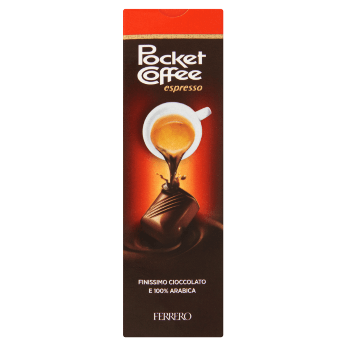 Pocket Coffee Espresso csokolÃ¡dÃ© Ã©s tejcsokolÃ¡dÃ© pralinÃ© folyÃ©kony kÃ¡vÃ©val tÃ¶ltve 5 db 62,5 g