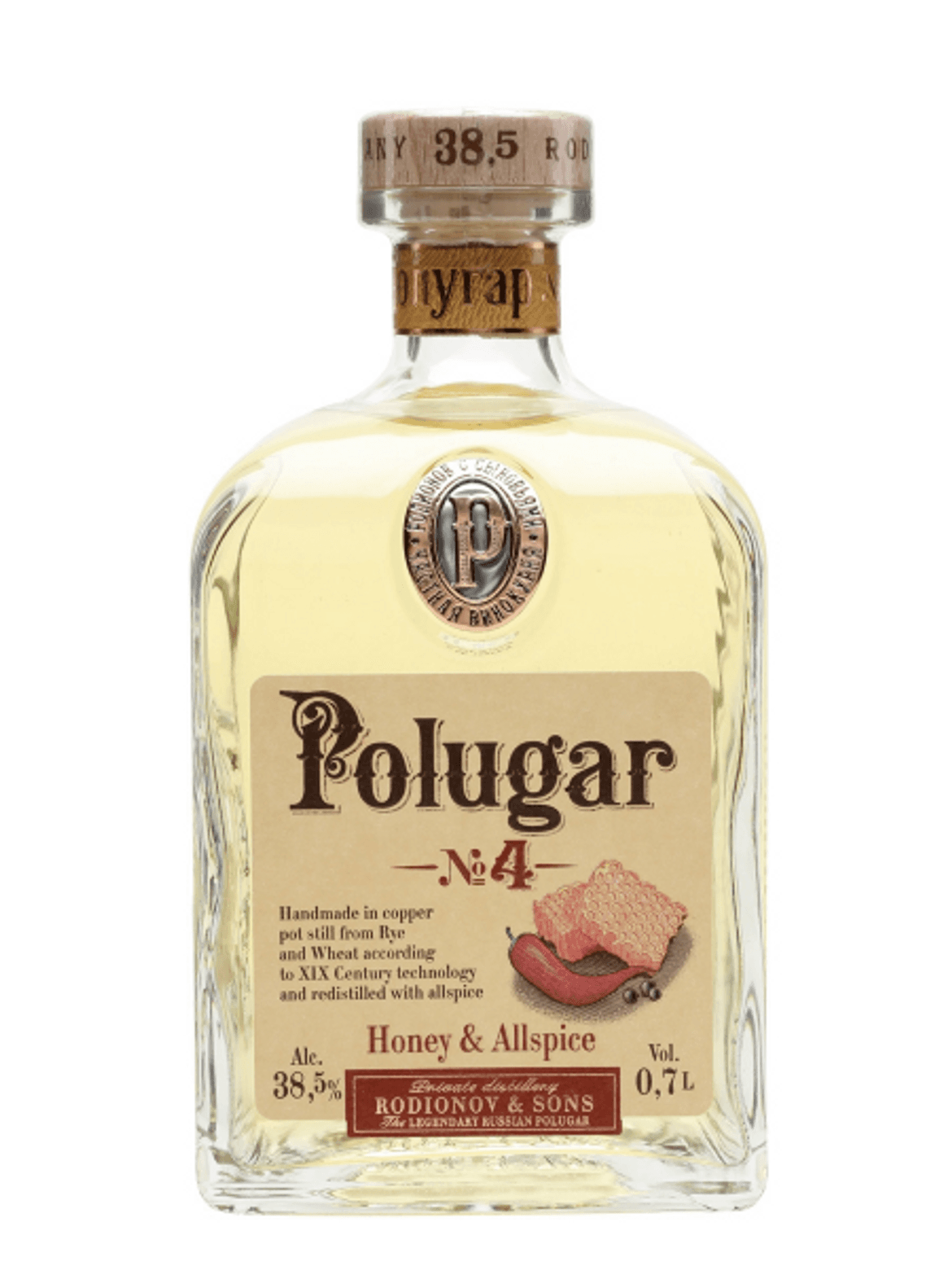 Polugar N.4 - Honey & Allspice vodka 38,5%