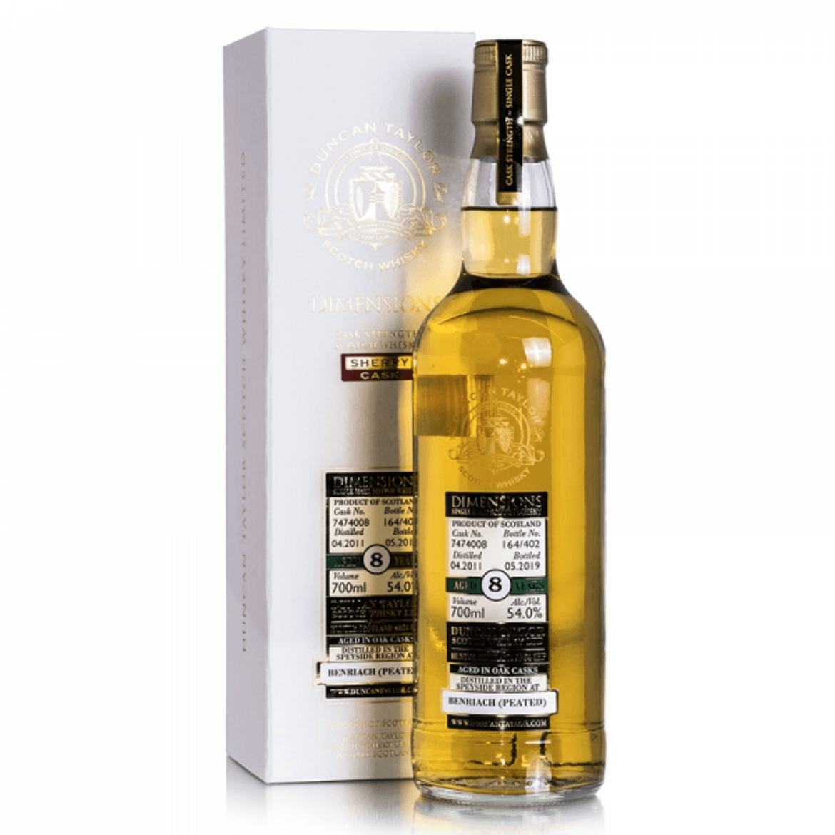 Benriach 2011 8 éves Peated Sherry Duncan Taylor - Dimensions 54%