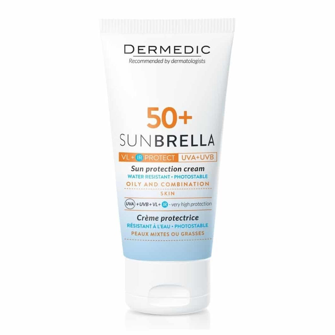 Dermedic Sunbrella fényvédő SPF50+ arckrém zsíros és kombinált bőrre