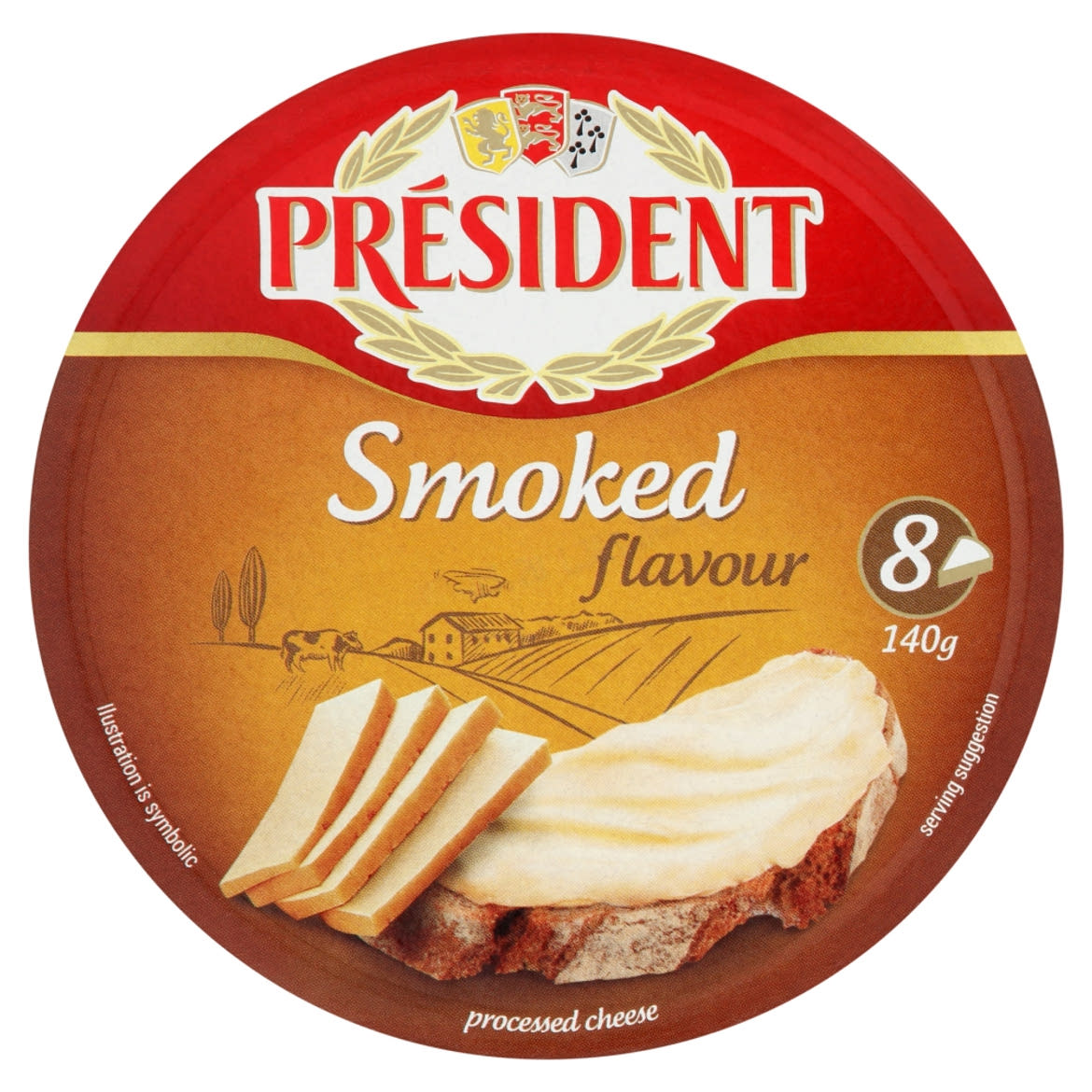 Président füst ízű kenhető zsíros ömlesztett sajtkészítmény 8 db 140 g