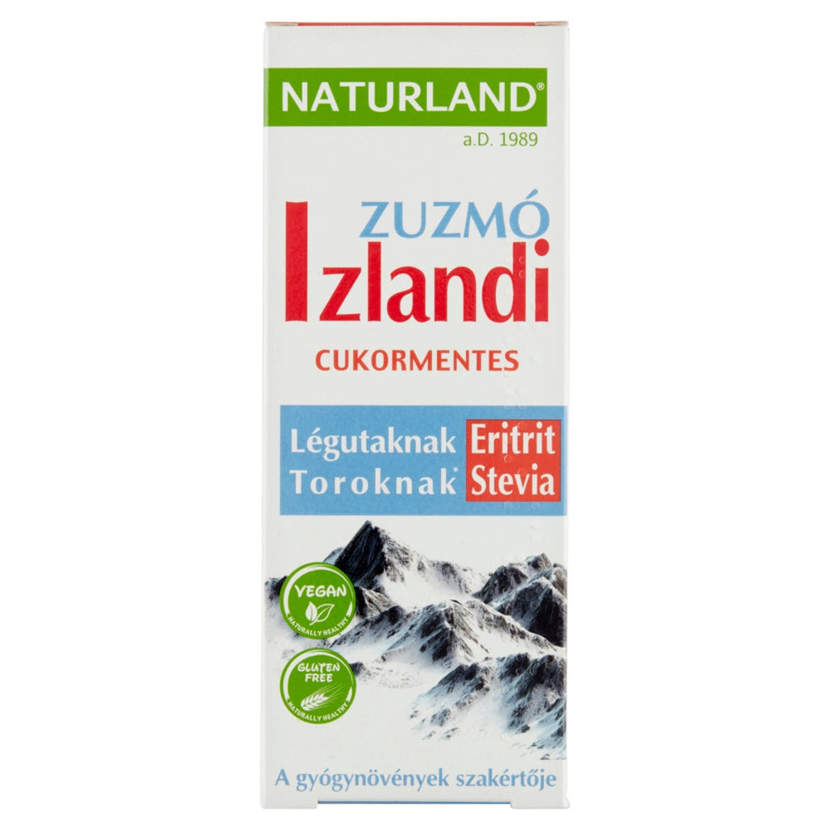 Naturland izlandi zuzmó kivonatot tartalmazó folyékony étrend-kiegészítő édesítőszerekkel