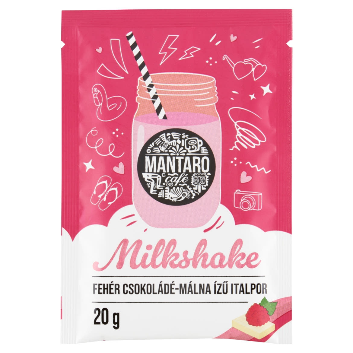 Mantaro Milkshake fehér csokoládé-málna ízű italpor