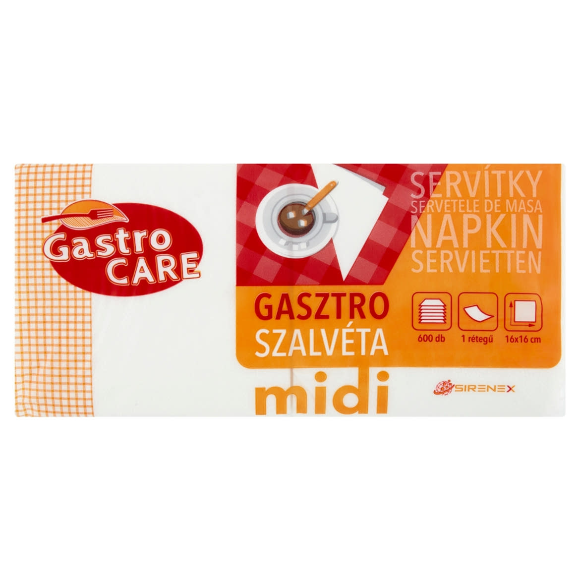 Gastro Care midi gasztro szalvéta 1 rétegű 16 x 16 cm