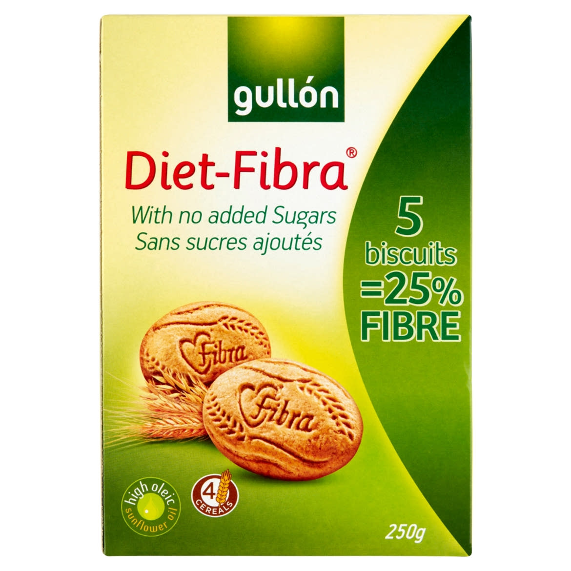 Gullón Diet-Fibra élelmi rostban gazdag keksz, hozzáadott cukor nélkül édesítőszerrel