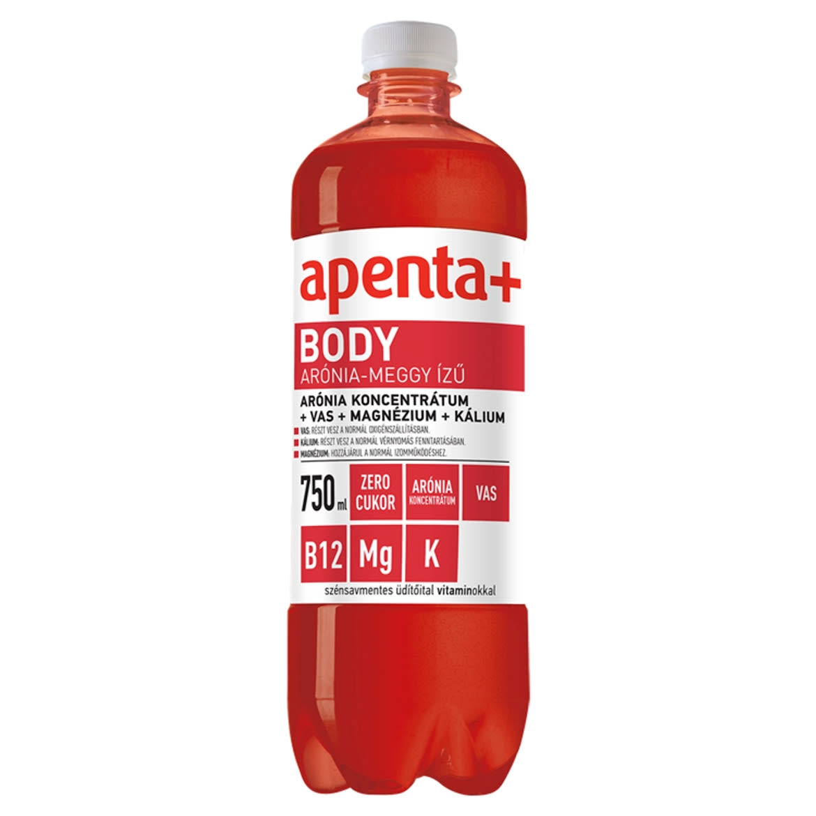 Apenta+ Body arónia-meggy ízű szénsavmentes üdítőital édesítőszerekkel, vitaminokkal