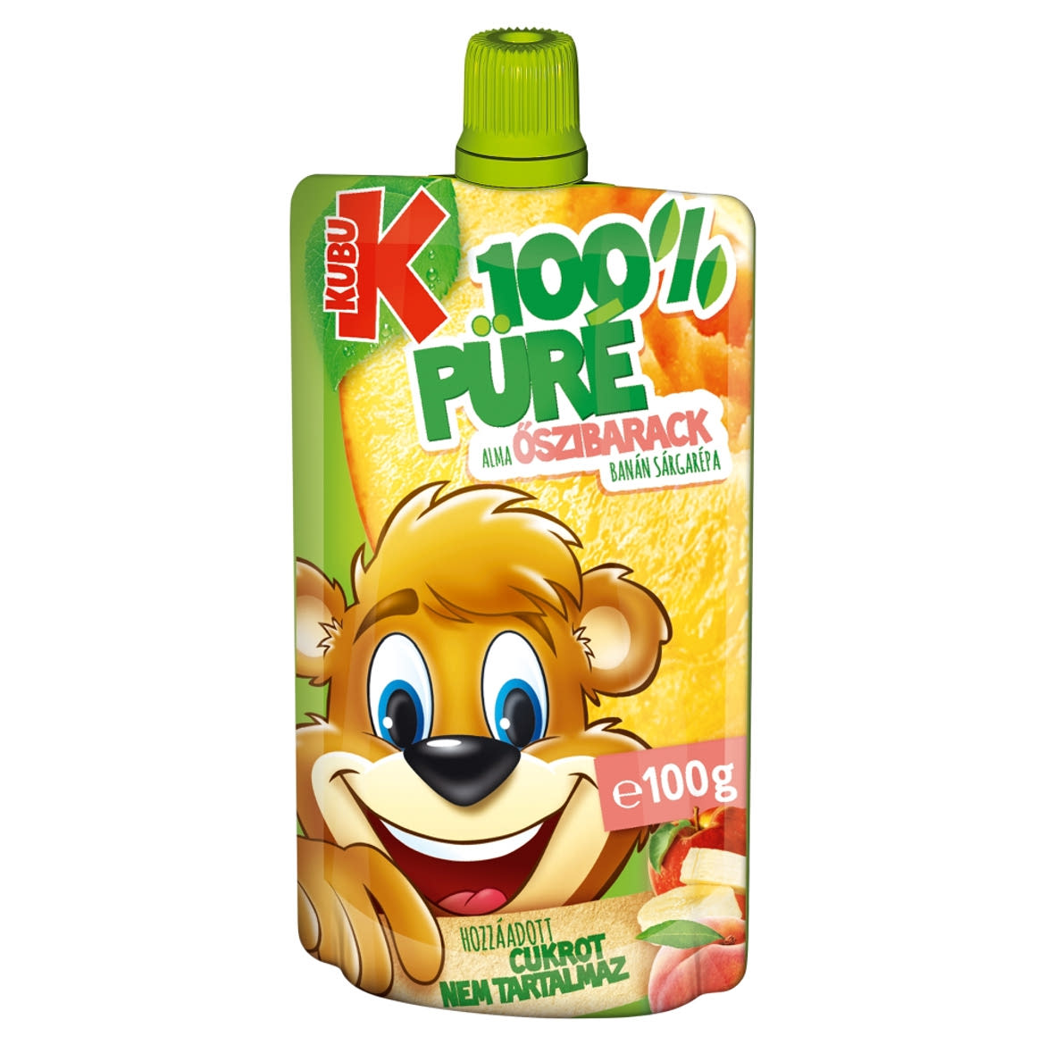 Kubu 100% alma-őszibarack-banán-sárgarépa püré C-vitaminnal