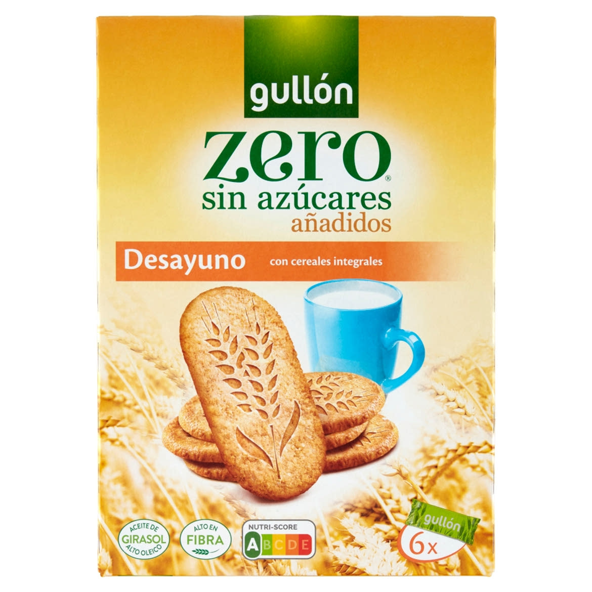 Gullón Zero teljes kiőrlésű gabonával készült reggeliző keksz édesítőszerrel 6 x 36 g