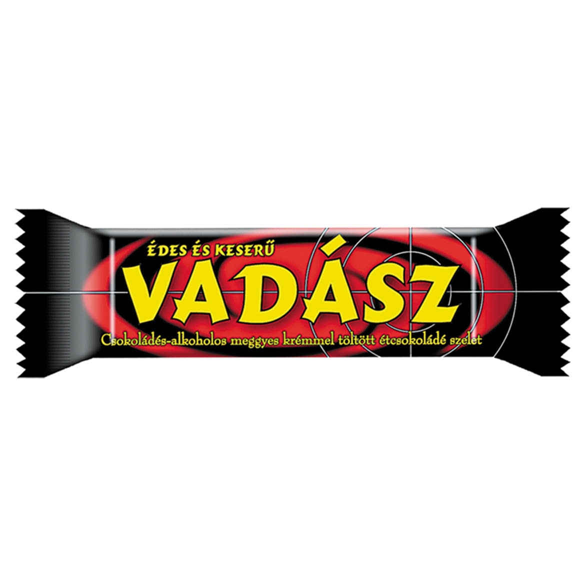 Vadász Édes és Keserű csokoládés-alkoholos meggyes krémmel töltött étcsokoládé szelet