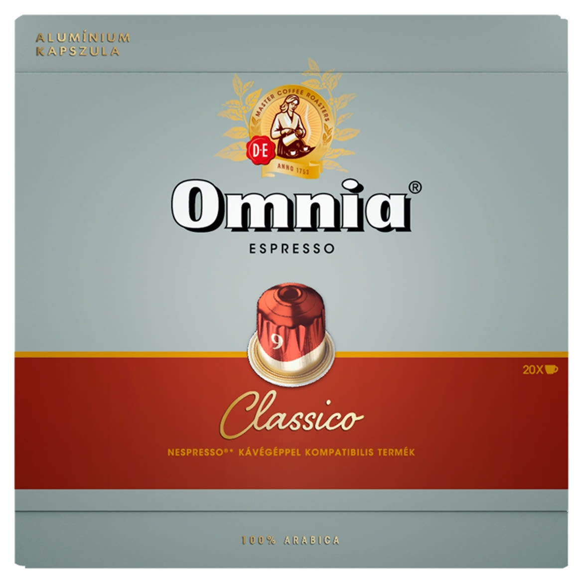 Douwe Egberts Omnia Espresso Classico őrölt-pörkölt kávé kapszulában 20 db