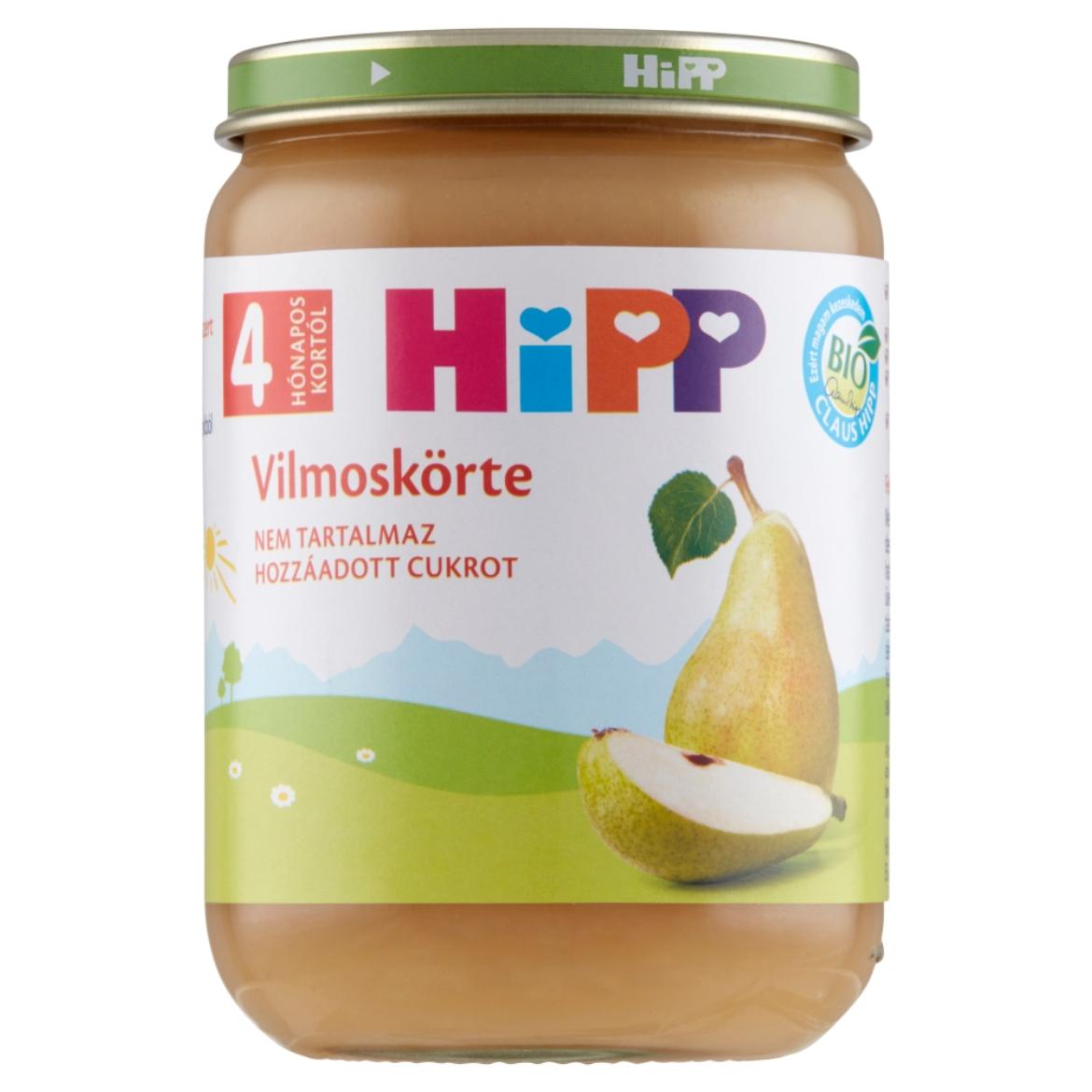 HiPP BIO vilmoskörte gyümölcskészítmény bébidesszert 4 hónapos kortól 190 g
