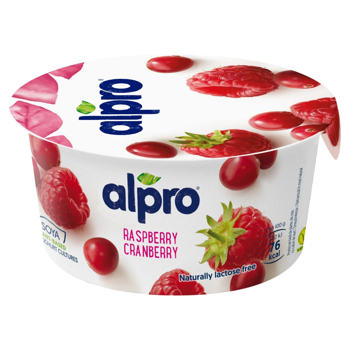 ALPRO málnás-vörösáfonyás szójagurt joghurt kultúrával