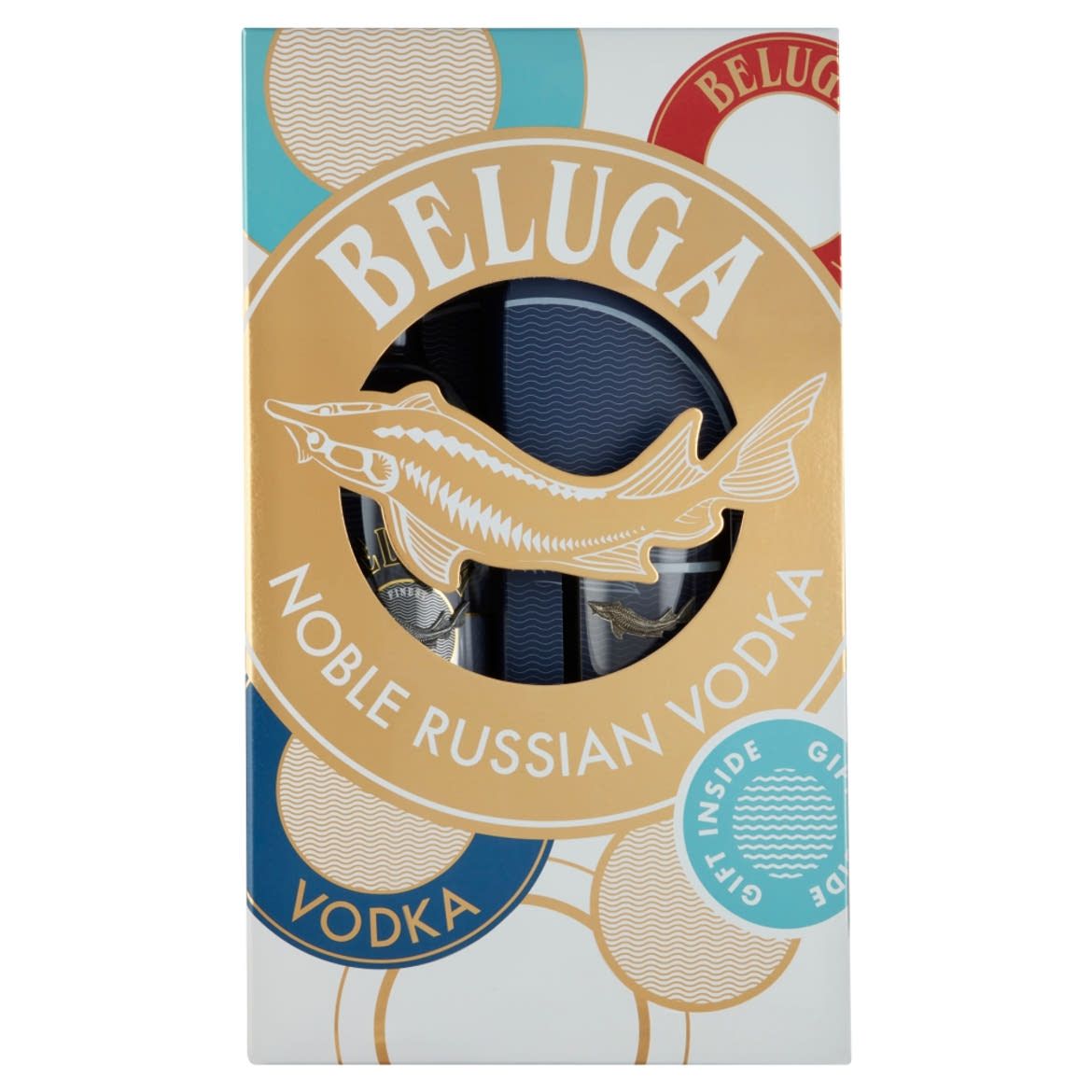 Beluga Noble prémium orosz vodka + 1 pohár díszdobozban 40%