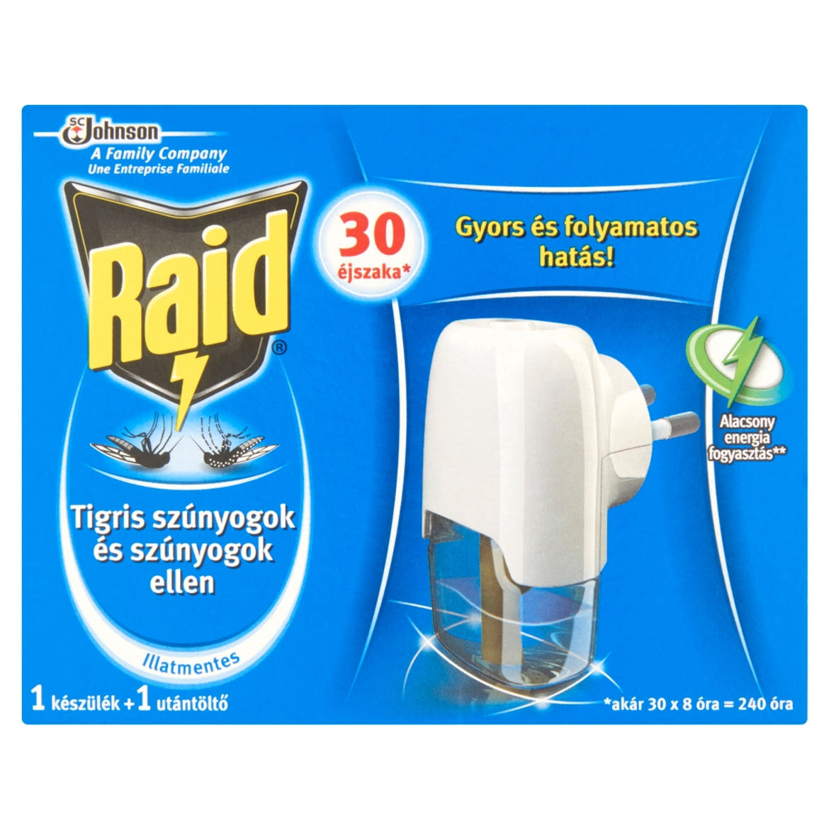 Raid szúnyogirtó készülék és utántöltő 21 ml