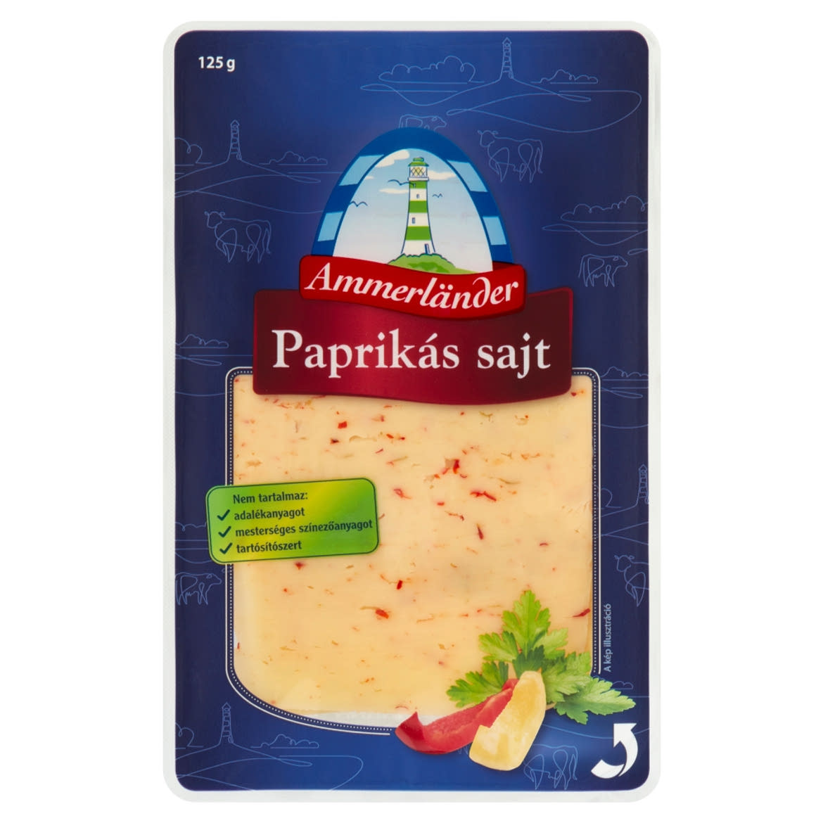 Ammerländer szeletelt paprikás sajt 125 g