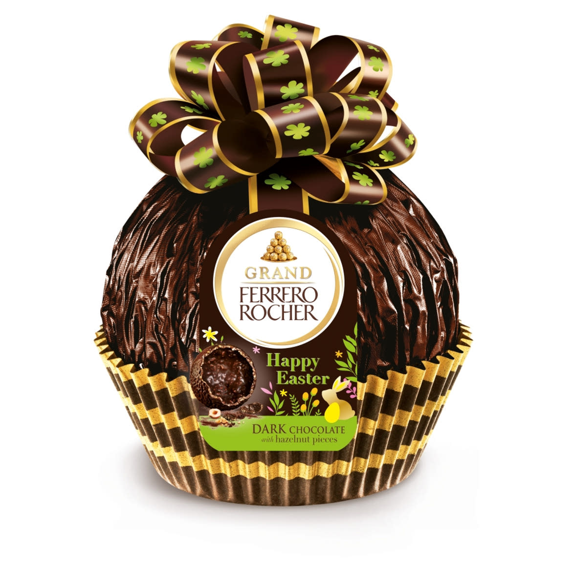Grand Ferrero Rocher Dark üreges csokoládé figura mogyoródarabkákkal