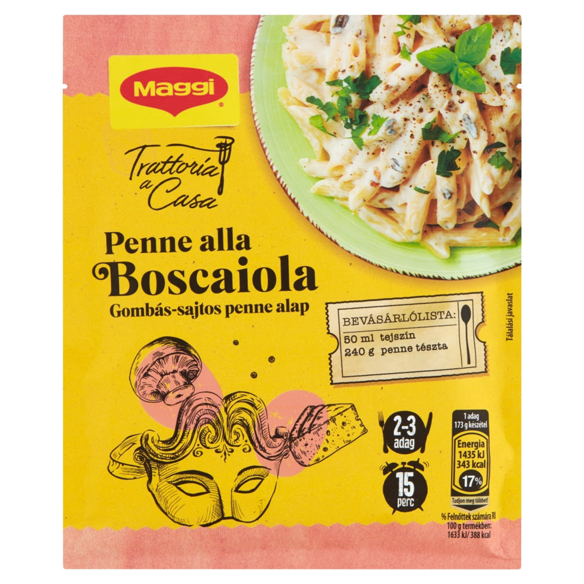 Maggi Trattoria a Casa Gombás-sajtos penne alap