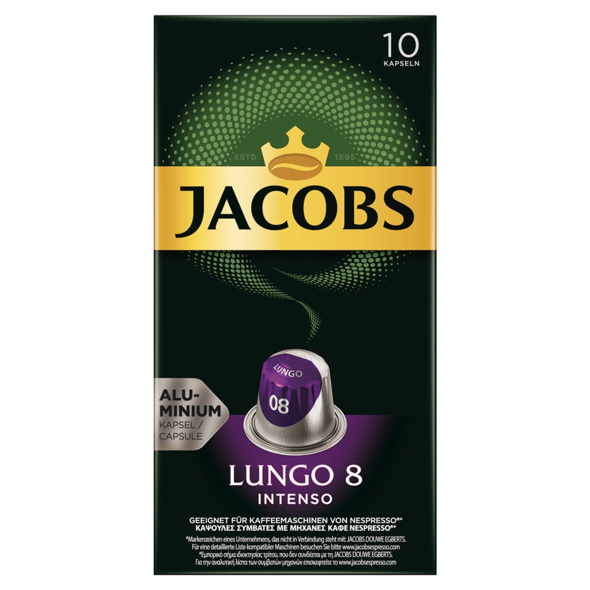 Jacobs Lungo 8 Intenso őrölt-pörkölt kávé kapszulában
