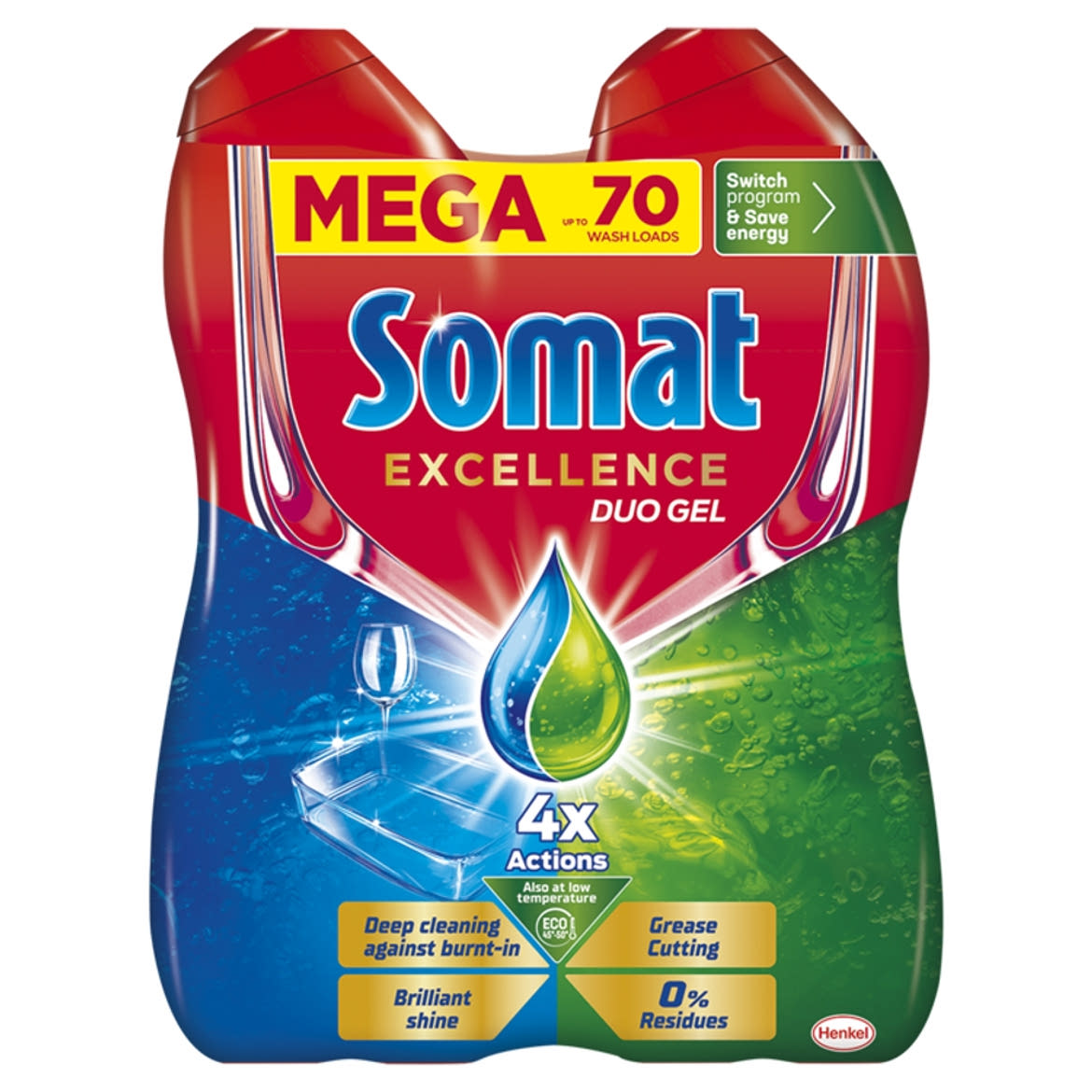 Somat Excellence Duo Gel gépi mosogatószer gél 70 mosogatás 2 x